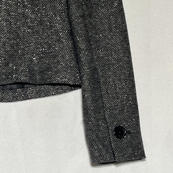 American Eagle Outfitters Blazer Tweed Wool Blend XS Black Sparkle Office Career - Picture 8 of 13
